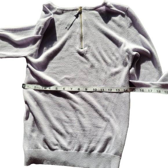 Ann Taylor Woman's Blue Knit Long Sleeve Top Round Neck Zipper back X Small - Picture 10 of 11